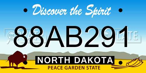 88AB291 North Dakota License Plate