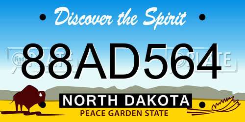 88AD564 North Dakota License Plate