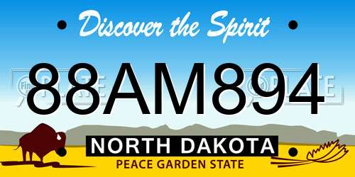 88AM894 North Dakota License Plate