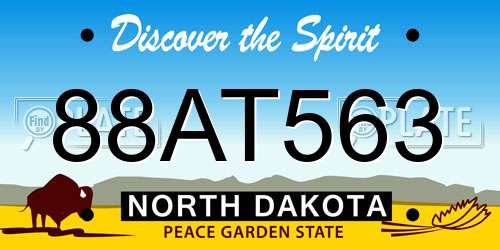 88AT563 North Dakota License Plate