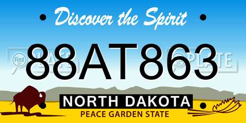 88AT863 North Dakota License Plate