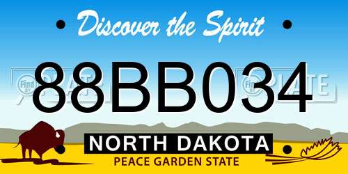 88BB034 North Dakota License Plate