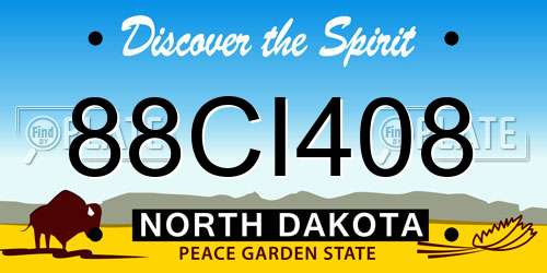 88CI408 North Dakota License Plate