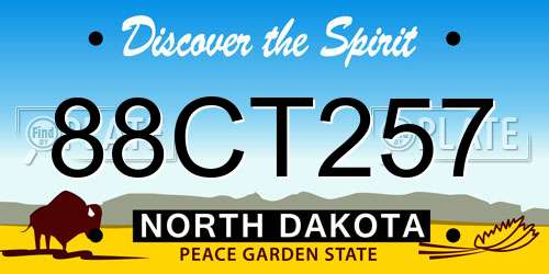 88CT257 North Dakota License Plate