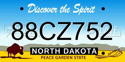88CZ752 North Dakota License Plate