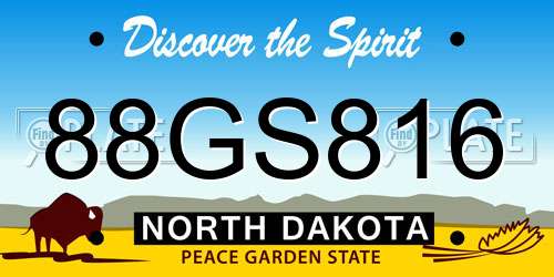 88GS816 North Dakota License Plate