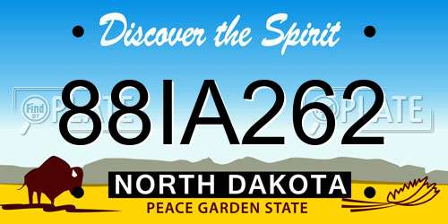88IA262 North Dakota License Plate