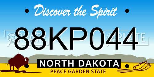 88KP044 North Dakota License Plate