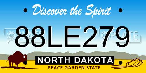 88LE279 North Dakota License Plate