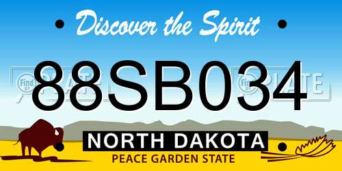 88SB034 North Dakota License Plate