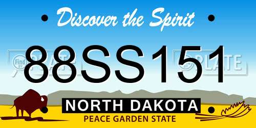 88SS151 North Dakota License Plate