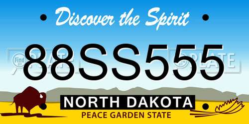 88SS555 North Dakota License Plate