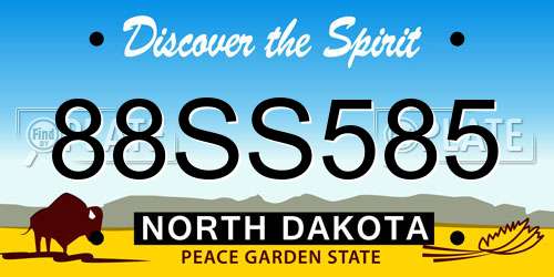 88SS585 North Dakota License Plate
