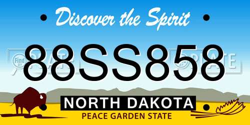 88SS858 North Dakota License Plate