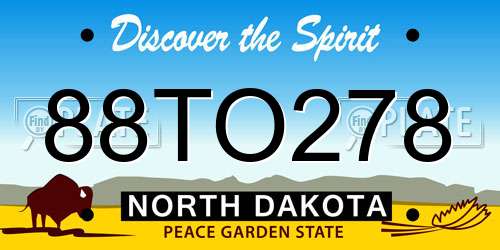88TO278 North Dakota License Plate