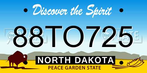 88TO725 North Dakota License Plate