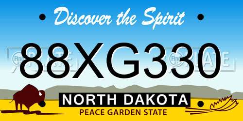 88XG330 North Dakota License Plate