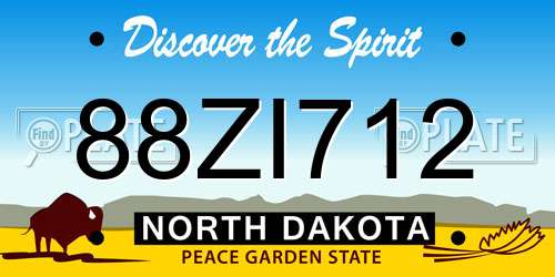88ZI712 North Dakota License Plate