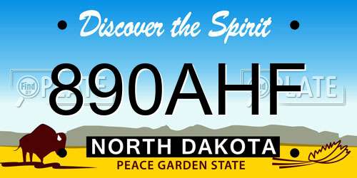 890AHF North Dakota License Plate