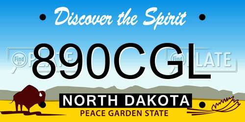 890CGL North Dakota License Plate