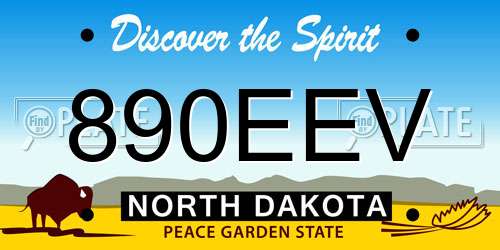 890EEV North Dakota License Plate