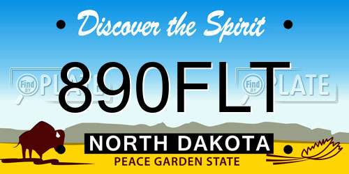 890FLT North Dakota License Plate