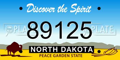 89125 North Dakota License Plate