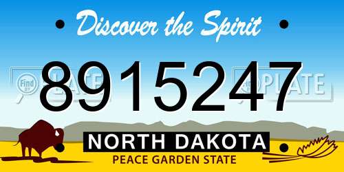 8915247 North Dakota License Plate