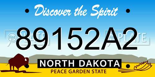 89152A2 North Dakota License Plate