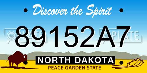 89152A7 North Dakota License Plate