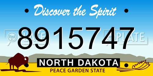 8915747 North Dakota License Plate