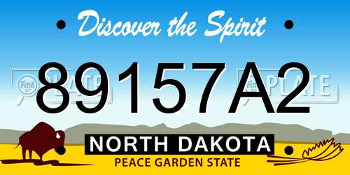 89157A2 North Dakota License Plate