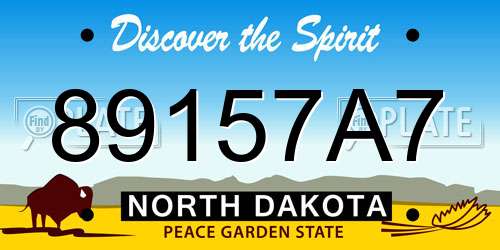 89157A7 North Dakota License Plate