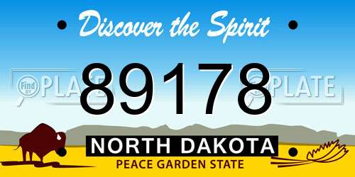 89178 North Dakota License Plate