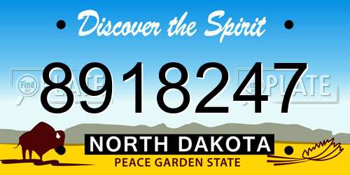 8918247 North Dakota License Plate