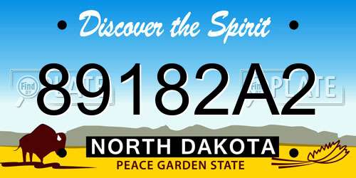 89182A2 North Dakota License Plate