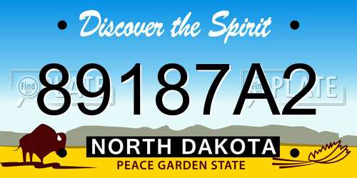 89187A2 North Dakota License Plate