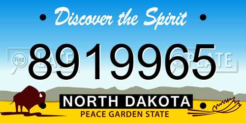 8919965 North Dakota License Plate