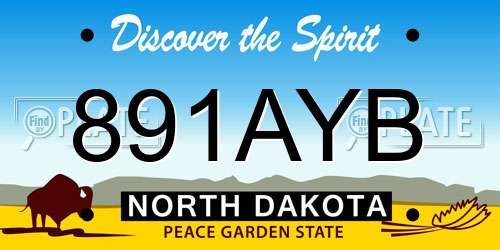 891AYB North Dakota License Plate