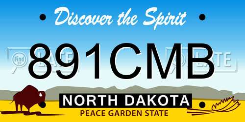 891CMB North Dakota License Plate