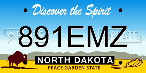 891EMZ North Dakota License Plate