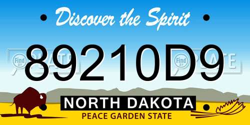89210D9 North Dakota License Plate