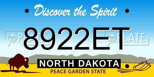 8922ET North Dakota License Plate
