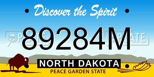 89284M North Dakota License Plate