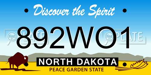 892WO1 North Dakota License Plate