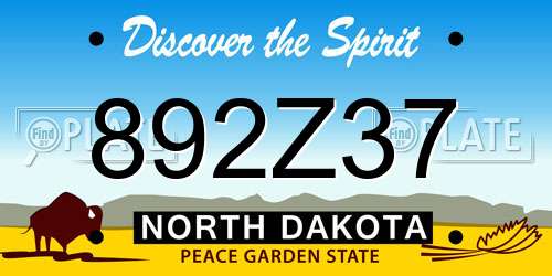 892Z37 North Dakota License Plate
