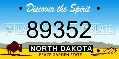 89352 North Dakota License Plate