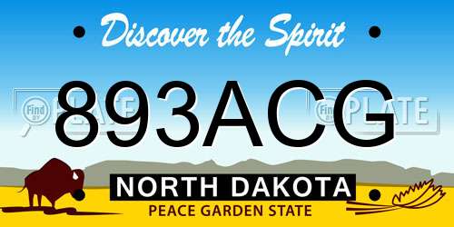 893ACG North Dakota License Plate