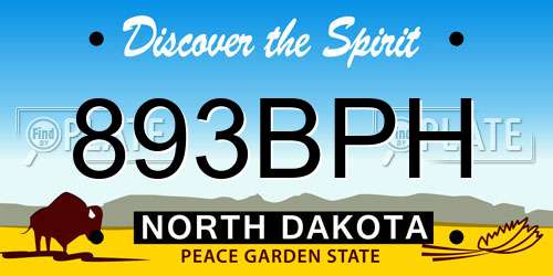 893BPH North Dakota License Plate