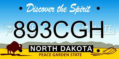 893CGH North Dakota License Plate